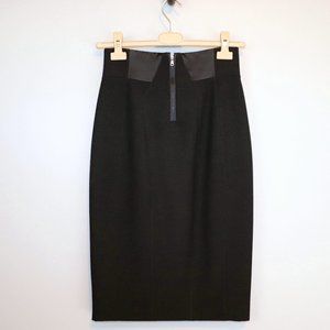 Dolce & Gabbana Wool Skirt Satin Zipper Leopard Detail $1495 Sz 42 Medium US 6